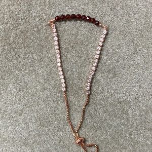 Garnet Gemstone Bracelet Adjustable